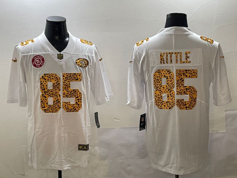 Men San Francisco 49ers #85 Kittle White Panther pattern Nike 2025 Limited NFL Jersey style 4->san francisco 49ers->NFL Jersey